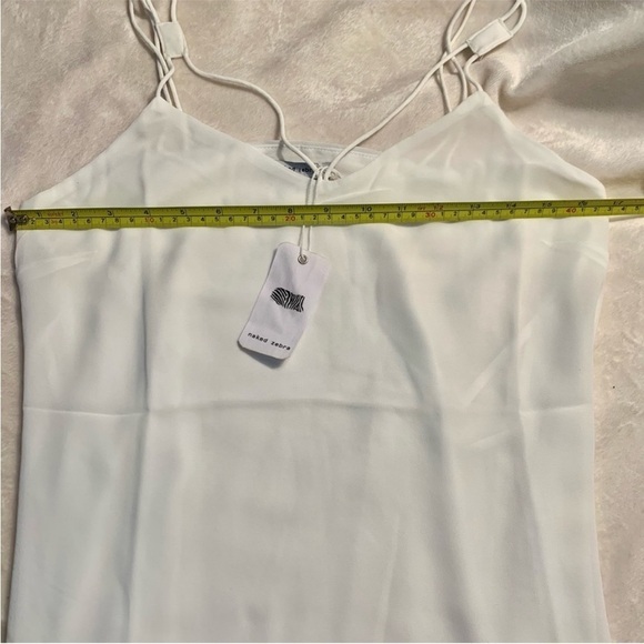 NWT Dressy Tank Small Naked Zebra Boutique brand White Double Strap Lined Sexy - Picture 10 of 10
